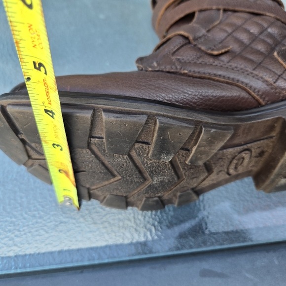 Steve Madden Banddit Sz 7 Leather Brown Moto Buckle Boots quilted Women - Picture 13 of 16